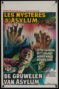 7a569 ASYLUM Belgian '72 Peter Cushing, Britt Ekland, Robert Bloch, horror!