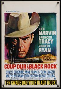 7a570 BAD DAY AT BLACK ROCK Belgian R70s different Wik art of Lee Marvin & Spencer Tracy!