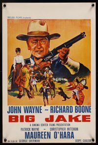 7a575 BIG JAKE Belgian '71 Richard Boone wanted gold but John Wayne gave him lead instead!