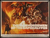 7a324 4 HORSEMEN OF THE APOCALYPSE British quad '61 really cool artwork by Reynold Brown!