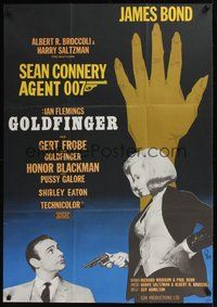 7a065 GOLDFINGER Swedish R67 Sean Connery as James Bond with sexy Honor Blackman!