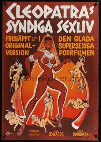 7a069 NOTORIOUS CLEOPATRA Swedish '70 sexy artwork of Egyptian Sonora in title role!