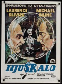 7a012 SLEUTH Yugoslavian '72 different art of detectives Laurence Olivier & Michael Caine!