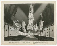 7b094 ALICE IN WONDERLAND 8x10 still '51 Disney classic, she stands before the Queen in court!
