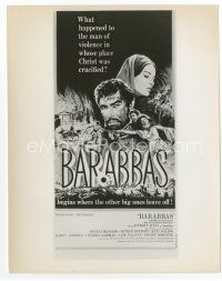 7b111 BARABBAS 8x10.25 still '62 art of Anthony Quinn & Silvana Mangano from three-sheet!