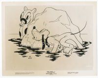7b113 BEACH PICNIC 8x10 still '39 Disney, great cartoon art of Pluto curious about inflatable toy!