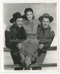 7b131 BILLY THE KID deluxe 8x10 still '41 Mary Howard, Robert Taylor & Brian Donlevy by C.S. Bull!