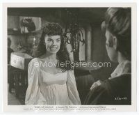 7b139 BRIDES OF DRACULA 8x10 still '60 Hammer, close up of vampire Andree Melly showing her fangs!