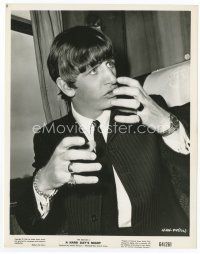 7b289 HARD DAY'S NIGHT 8x10 still '64 close up of bewildered Ringo Starr with much jewelry!