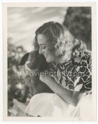 7b330 JOAN CRAWFORD candid 8x10 still '36 at home w/ her dachshund dog Pupchen by Durward Graybill!