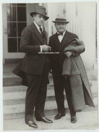 7b331 JOHN BARRYMORE 7x9.5 news photo '20s standing on stairs smoking by another man!