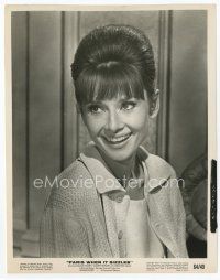 7b018 PARIS WHEN IT SIZZLES 8x10 still '64 great close up of beautiful smiling Audrey Hepburn!