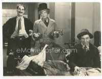 7b465 ROOM SERVICE 7x9.25 still '38 great wacky image of Groucho, Chico & Harpo Marx!