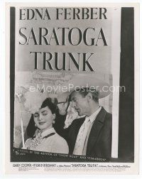 7b468 SARATOGA TRUNK 8x10 still '45 Gary Cooper & Ingrid Bergman on Edna Ferber book cover!