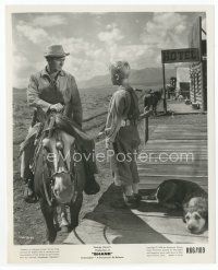 7b478 SHANE 8x10 still R66 best image of Alan Ladd in buckskin on horseback with Brandon de Wilde!