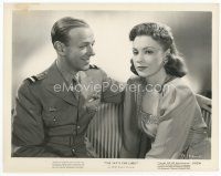 7b490 SKY'S THE LIMIT 8x10 still '43 close up of Fred Astaire in uniform with pretty Joan Leslie!