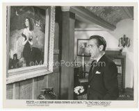 7b534 TWO MRS. CARROLLS 8x10 still '47 close up of smoking Humphrey Bogart standing by painting!