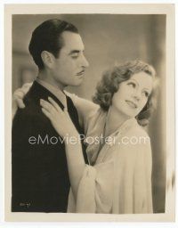 7b561 WOMAN OF AFFAIRS 8x10 still '28 c/u of Greta Garbo with her arms around John Gilbert!