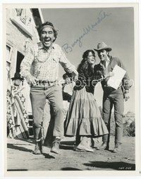7c173 BURGESS MEREDITH signed 8x10 REPRO still '80s full-length with Elvis from Stay Away Joe!