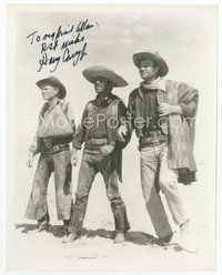 7c228 HARRY CAREY JR. signed 8x10 REPRO still '80s with John Wayne & Armendariz from 3 Godfathers