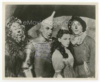 7c233 JACK HALEY signed 8x10 REPRO still '70s the Tin Man with his co-stars from The Wizard of Oz!