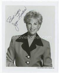 7c242 JOAN LUNDEN signed 8x10 REPRO still '90s waist-high smiling portrait of the news anchor!
