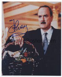 7c249 JOHN CLEESE signed color 8x10 REPRO still '00s c/u of the English star holding fruit basket!