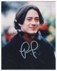 7c295 ROBERT DOWNEY JR. signed color 8x10 REPRO still '04 smiling portrait with long hair!