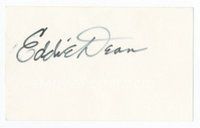 7c156 EDDIE DEAN signed index card '90s can be framed and displayed with a repro still!