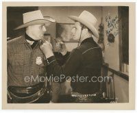 7c020 BUSTER CRABBE signed 8x10 still '43 admonishing the sheriff in Blazing Frontier!