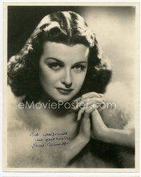 7c083 JOAN BENNETT signed deluxe 8x10 still '47 close portrait with her hands clasped!