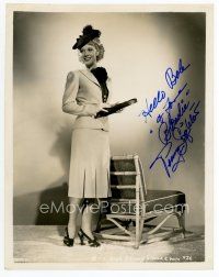 7c125 PENNY SINGLETON signed 8x10 still '40s standing portrait as her famous Blondie character!