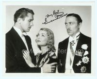 7c144 VINCENT PRICE signed 8x10 still '38 with Constance Bennett & Auer from Service De Luxe!