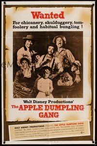 7d044 APPLE DUMPLING GANG 1sh '75 Disney, Don Knotts, Bill Bixby, cool wanted poster design!