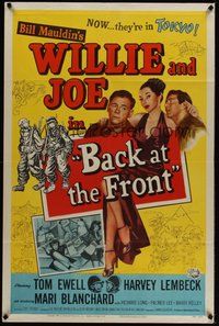 7d055 BACK AT THE FRONT 1sh '52 the hilarious G.I.s Tom Ewell & Harvey Lembeck are back!
