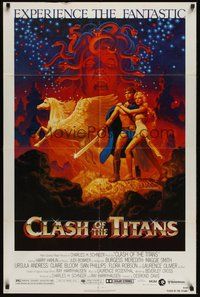 7d156 CLASH OF THE TITANS 1sh '81 Ray Harryhausen, great fantasy art by Greg & Tim Hildebrandt!
