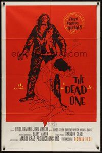 7d201 DEAD ONE 1sh '60 directed by Barry Mahon, exotic voodoo rituals, wild artwork!