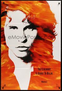 7d237 DOORS teaser DS 1sh '90 cool image of Val Kilmer as Jim Morrison, directed by Oliver Stone!