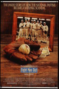 7d250 EIGHT MEN OUT 1sh '88 John Sayles, John Cusack, Chicago Black Sox, baseball!