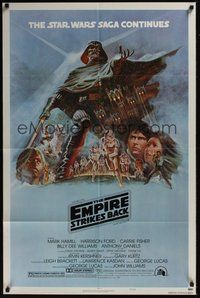 7d254 EMPIRE STRIKES BACK style B 1sh '80 George Lucas sci-fi classic, cool artwork by Tom Jung!