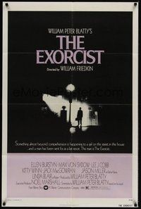 7d264 EXORCIST 1sh '74 William Friedkin, Max Von Sydow, William Peter Blatty horror classic!