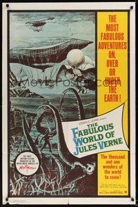 7d268 FABULOUS WORLD OF JULES VERNE 1sh '58 the thousand and one wonders of the world to come!
