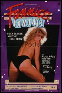 7d274 FANNIE'S FANTAIL video/theatrical 1sh '85 Rhonda Jo Petty, Adia, sexy sleaze on the high seas