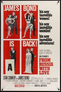 7d314 FROM RUSSIA WITH LOVE style B 1sh '64 Sean Connery is Ian Fleming's James Bond 007!