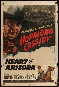 7d378 HOPALONG CASSIDY style B stock 1sh '40s  William Boyd is Hopalong Cassidy, Heart Of Arizona