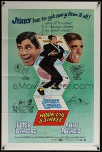 7d409 HOOK, LINE & SINKER 1sh '69 Peter Lawford, Jerry Lewis has to get away from it all!