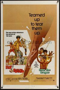 7d412 HOT POTATO/ENTER THE DRAGON 1sh '76 Bruce Lee & Jim Kelly are teamed up to tear them up!