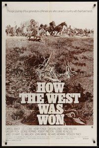 7d416 HOW THE WEST WAS WON 1sh R70 John Ford epic, Debbie Reynolds, Gregory Peck & all-star cast!