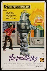7d448 INVISIBLE BOY 1sh R73 Richard Eyer, Robby the Robot, better image than original!