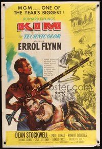 7d481 KIM 1sh '50 art of Errol Flynn & sexy Laurette Luez in mystic India, from Rudyard Kipling sto